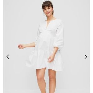 Tiered long sleeve maternity dress